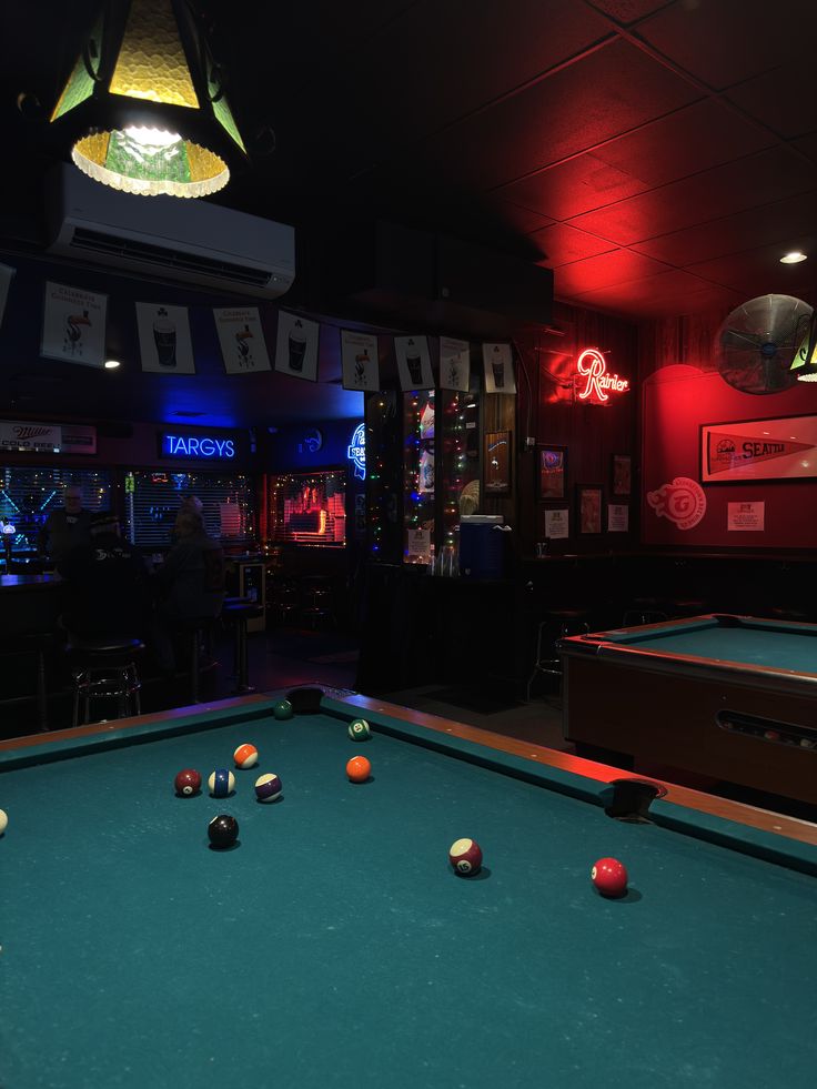 Pool table and game area at Rear Pocket